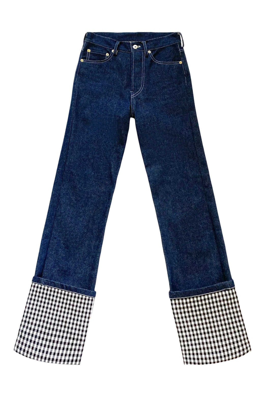 Full Gingham Cuff Jean