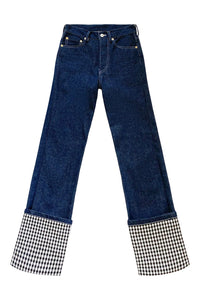 Full Gingham Cuff Jean