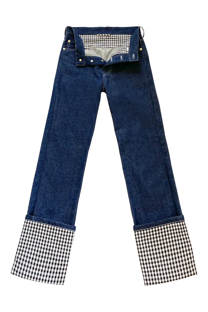 Full Gingham Cuff Jean