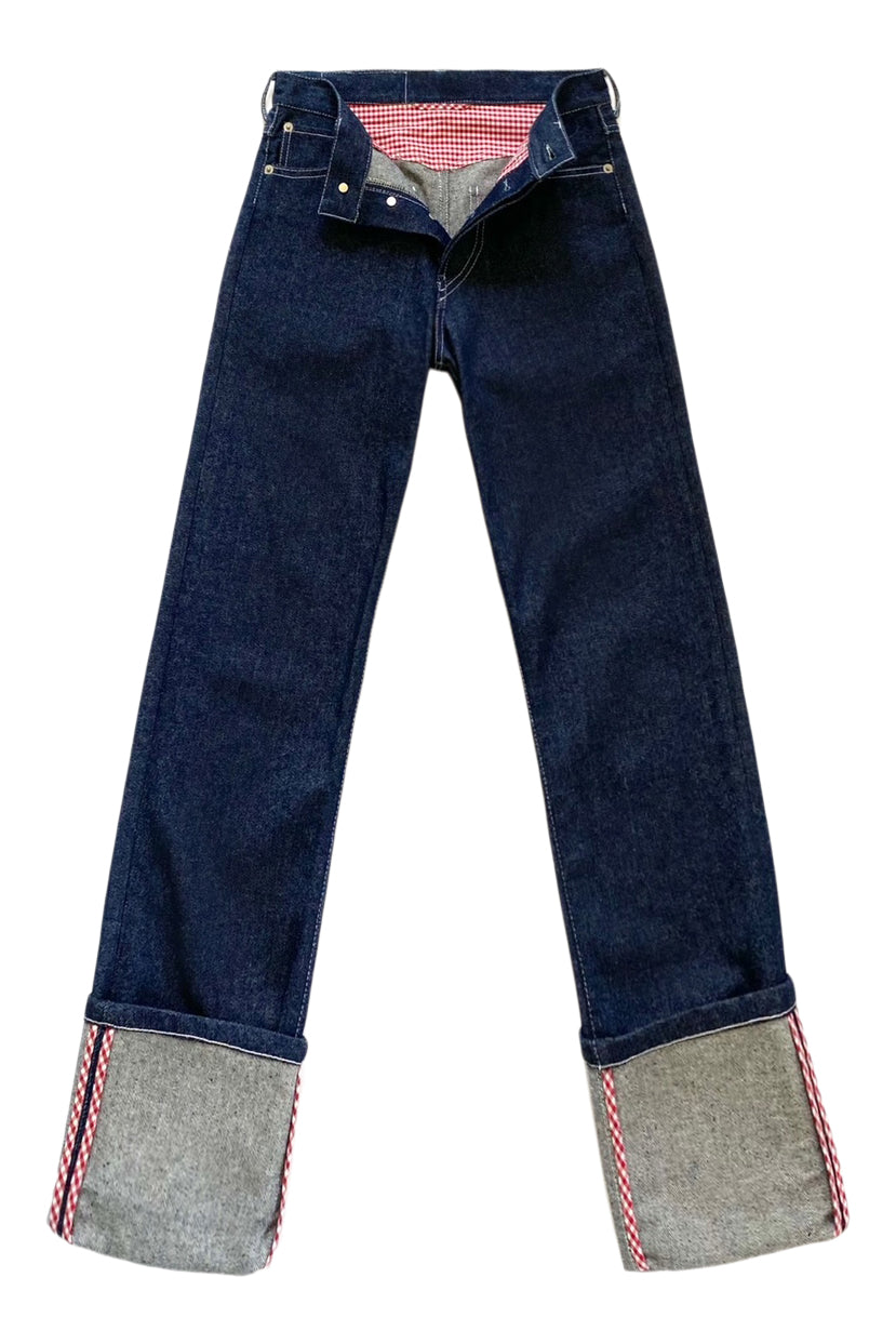 Gingham Selvedge Cuff Jean