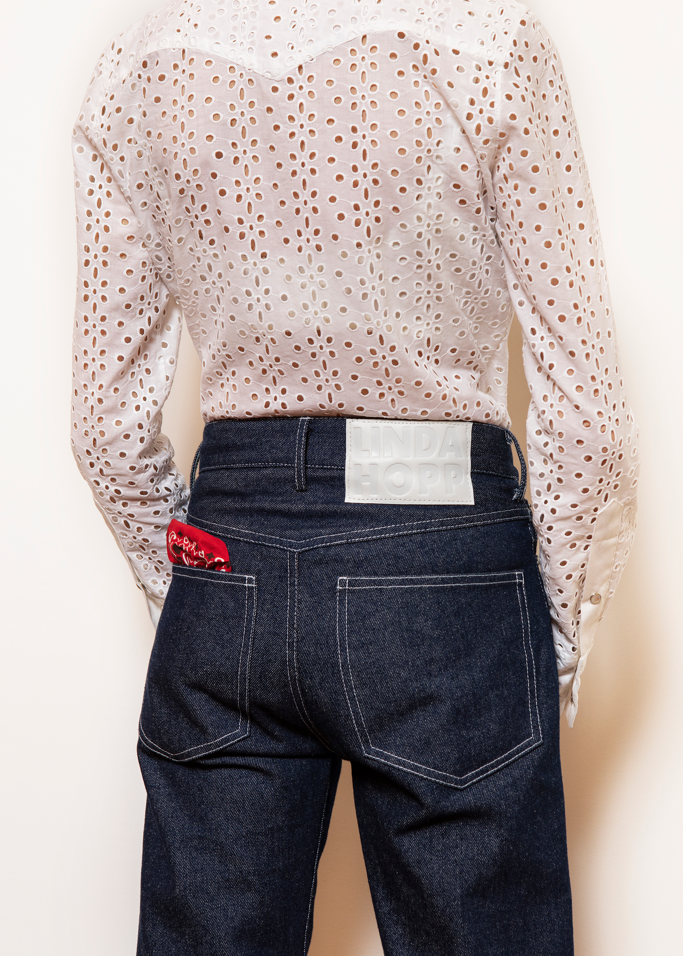 Gingham Selvedge Cuff Jean